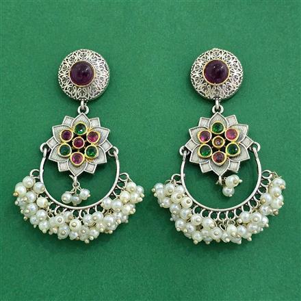 Oxidised Classic Earring With 2 Tone Plating