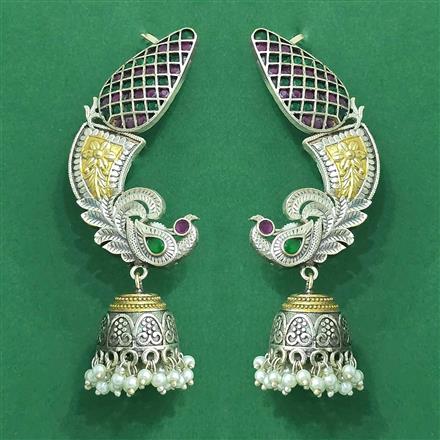 Oxidised Earcuff With 2 Tone Plating