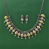 Oxidised Classic Necklace Set With 2 Tone Plating