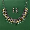 Oxidised Classic Necklace Set With 2 Tone Plating