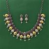 Oxidised Classic Necklace Set With 2 Tone Plating
