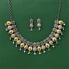 Oxidised Classic Necklace Set With 2 Tone Plating