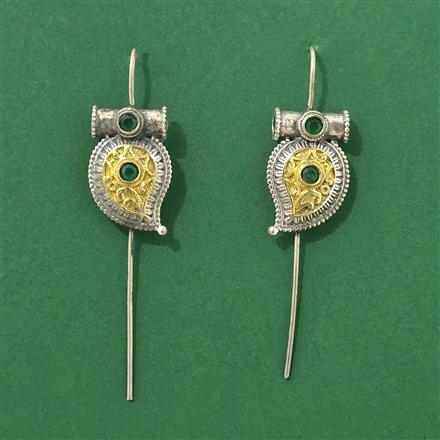 Oxidised Classic Earring With 2 Tone Plating