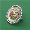 Oxidised Adjustable Ring With 2 Tone Plating