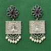 Moti Earring With Oxidised Plating