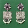 Moti Earring With Oxidised Plating