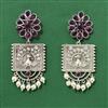 Moti Earring With Oxidised Plating