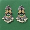 Oxidised Moti Earring With 2 Tone Plating