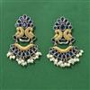 Oxidised Moti Earring With 2 Tone Plating