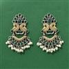 Oxidised Moti Earring With 2 Tone Plating