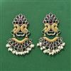 Oxidised Moti Earring With 2 Tone Plating