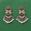 Oxidised Moti Earring With 2 Tone Plating