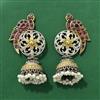 Oxidised Peacock Earring With 2 Tone Plating