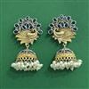 Oxidised Peacock Earring With 2 Tone Plating