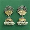 Oxidised Peacock Earring With 2 Tone Plating