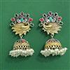 Oxidised Peacock Earring With 2 Tone Plating