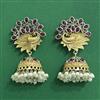 Oxidised Peacock Earring With 2 Tone Plating