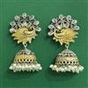 Oxidised Peacock Earring With 2 Tone Plating