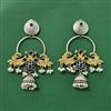 Oxidised Moti Earring With 2 Tone Plating