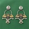 Oxidised Moti Earring With 2 Tone Plating