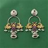 Oxidised Moti Earring With 2 Tone Plating