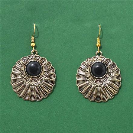 Oxidised Classic Earring With Mehndi Plating