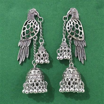 Jhumki With Oxidised Plating