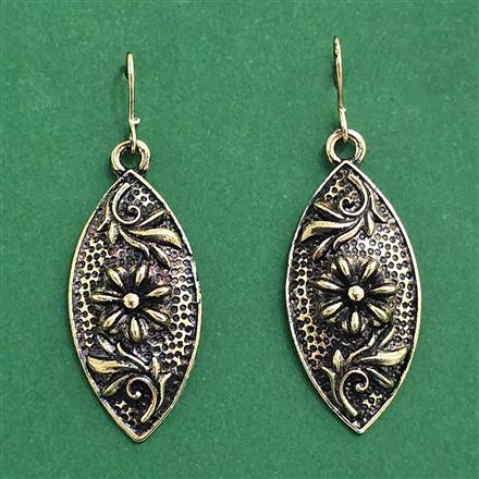 Oxidised Classic Earring With Rose Gold Plating