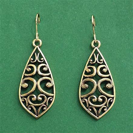 Oxidised Classic Earring With Rose Gold Plating