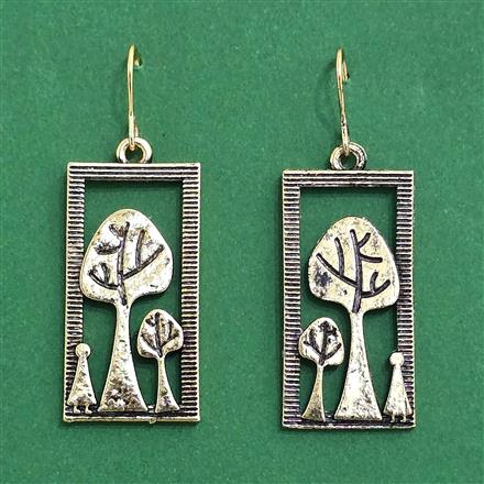 Oxidised Classic Earring With Rose Gold Plating