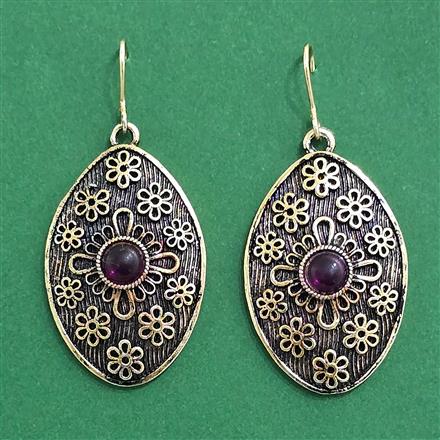 Oxidised Classic Earring With Rose Gold Plating