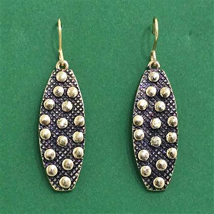 Oxidised Classic Earring With Rose Gold Plating