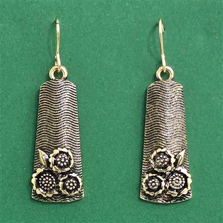 Oxidised Classic Earring With Rose Gold Plating