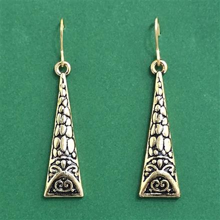 Oxidised Classic Earring With Rose Gold Plating