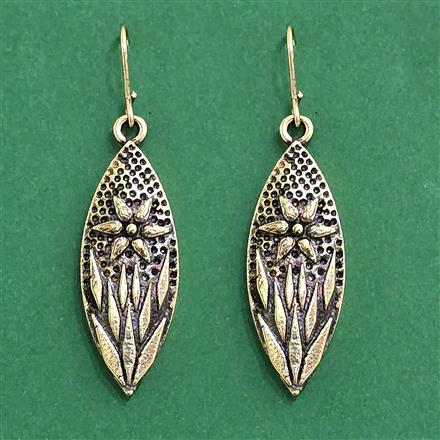 Oxidised Classic Earring With Rose Gold Plating