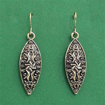 Oxidised Classic Earring With Rose Gold Plating