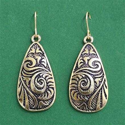 Oxidised Classic Earring With Rose Gold Plating