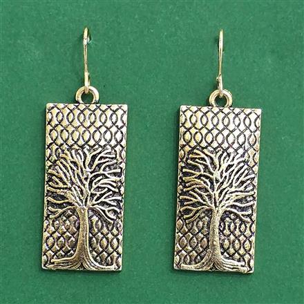 Oxidised Classic Earring With Rose Gold Plating