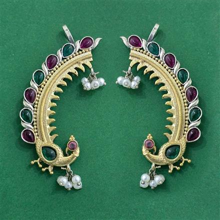 Oxidised Earcuff With 2 Tone Plating