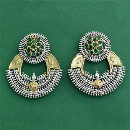 Oxidised Classic Earring With 2 Tone Plating