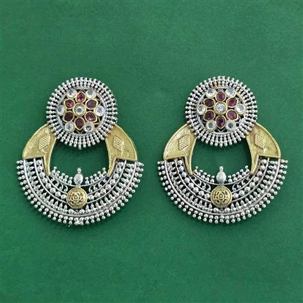 Oxidised Classic Earring With 2 Tone Plating