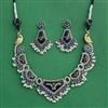 Oxidised Moti Necklace With 2 Tone Plating