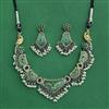 Oxidised Moti Necklace With 2 Tone Plating