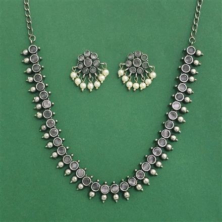 Classic Necklace With Oxidised Plating