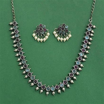 Classic Necklace With Oxidised Plating