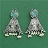 Moti Earring With Oxidised Plating