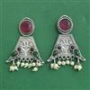 Moti Earring With Oxidised Plating