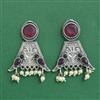 Moti Earring With Oxidised Plating