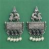 Moti Earring With Oxidised Plating