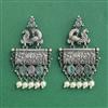 Moti Earring With Oxidised Plating